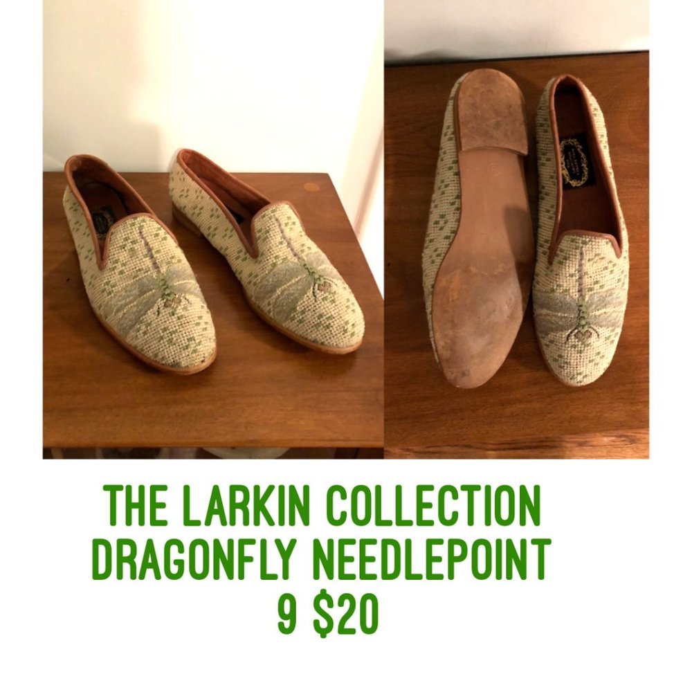 Larkspur Collection Dragonfly Needlepoint Loafer